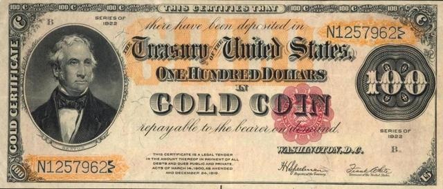 Gold coin certificate